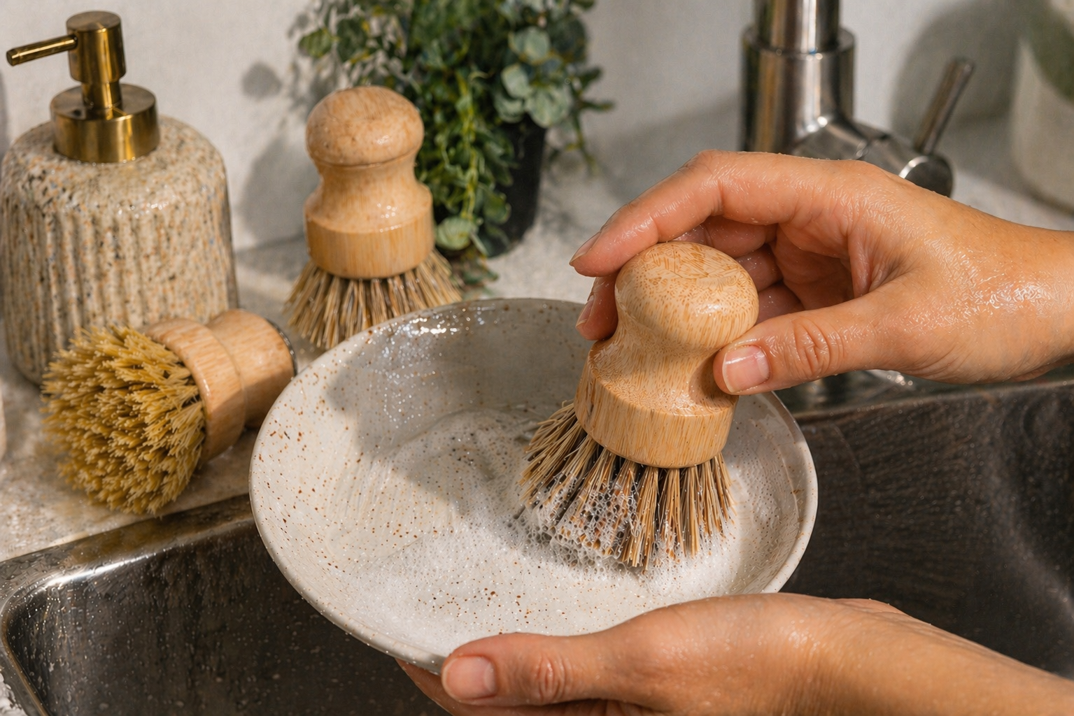 Natural Bamboo Cleaning Brush
