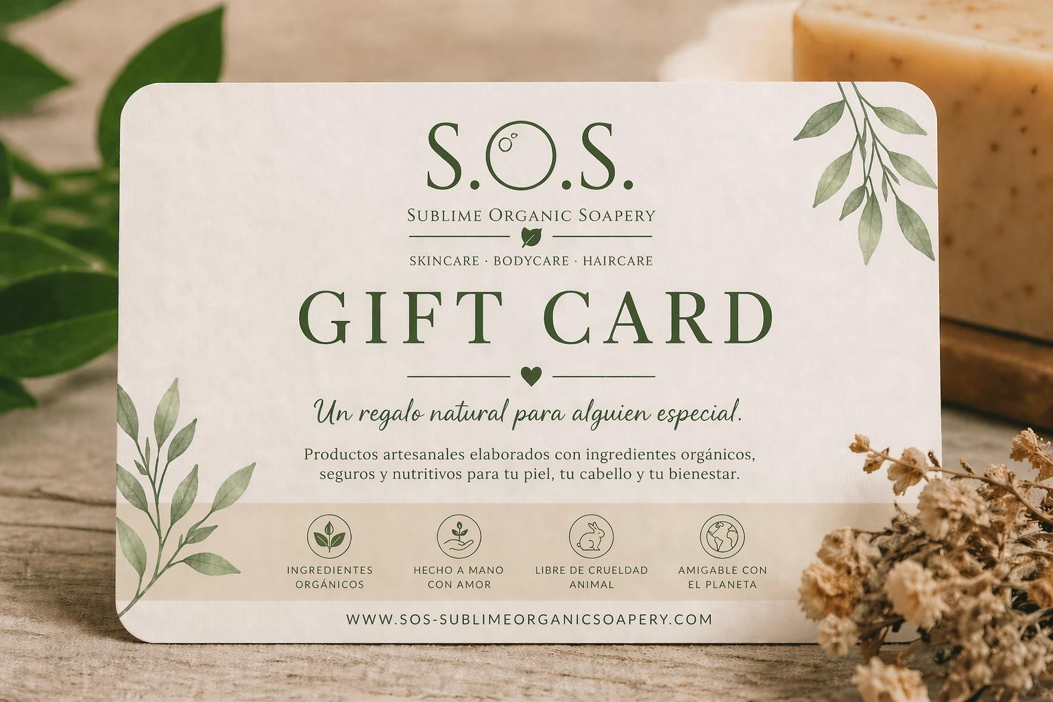 S.O.S. Gift Card – The Perfect Natural Self-Care Gift